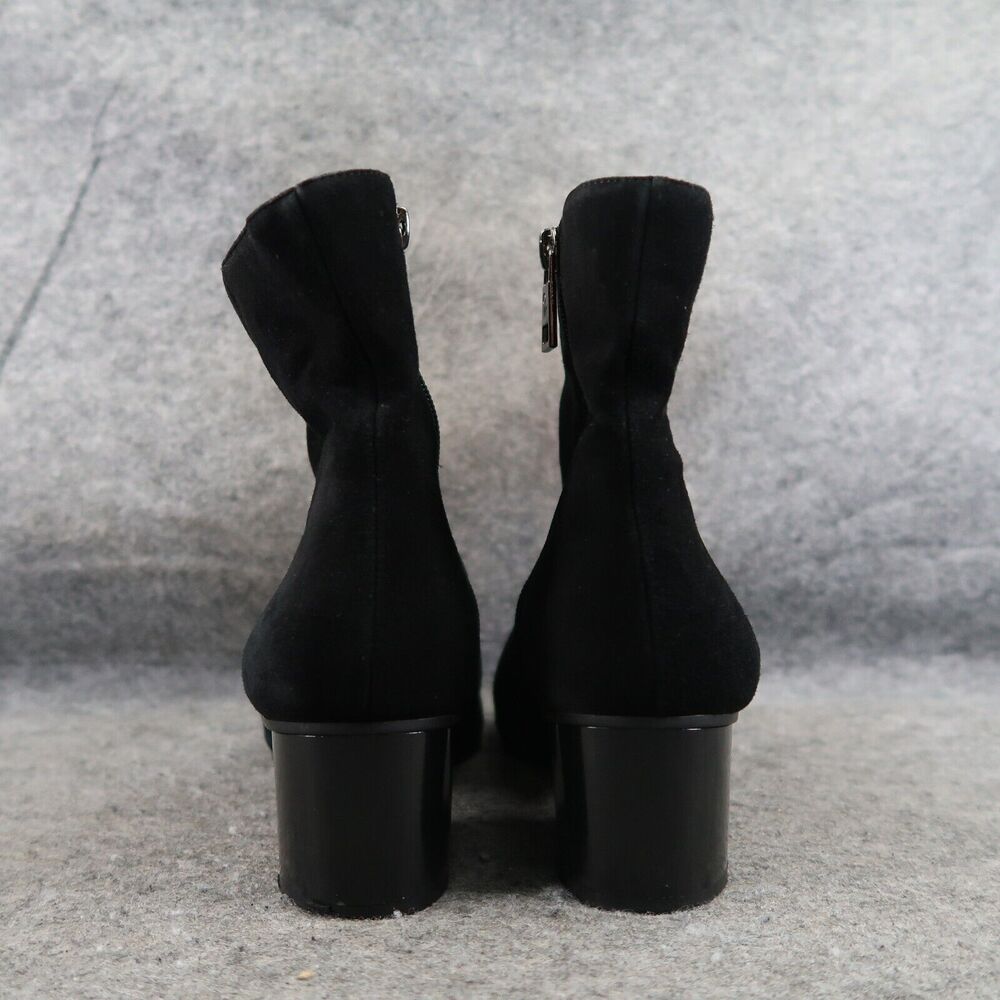 Nine West Shoes Womens 9 Booties Classic Fashion Leather Block Heel Black Zip - Picture 4 of 15